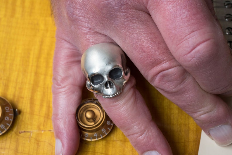 Keith Richards Skull Ring, An exact re-creation of Keith Richards skull. Skull Ring, Silver Skull Ring, Handmade Skull Ring. image 4