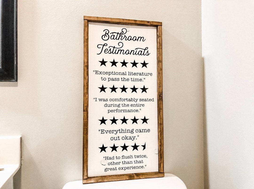 Funny Bathroom Review Sign