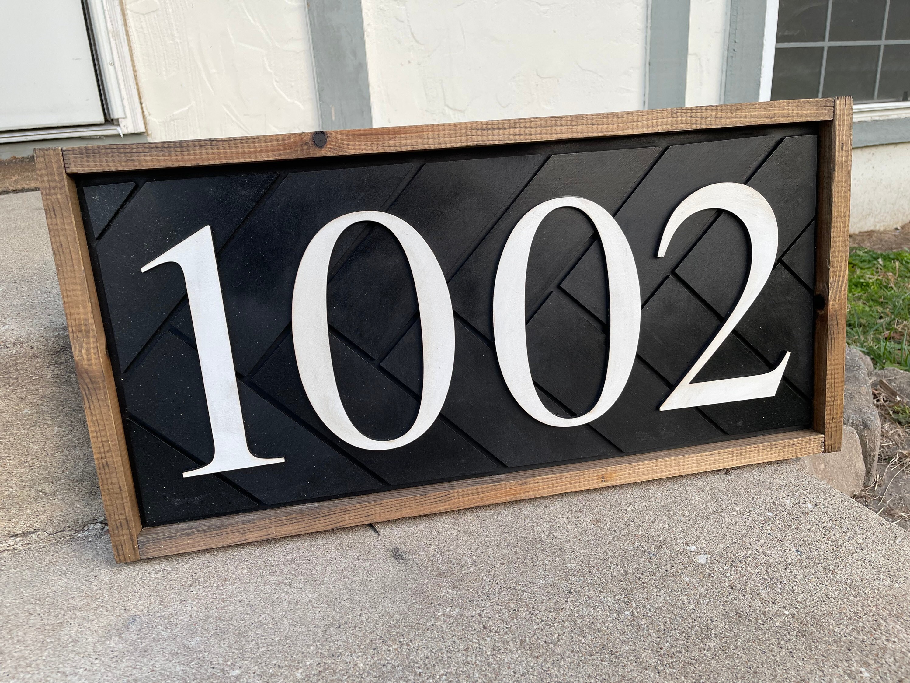 LARGE Custom Address Sign Herringbone Address Sign Etsy