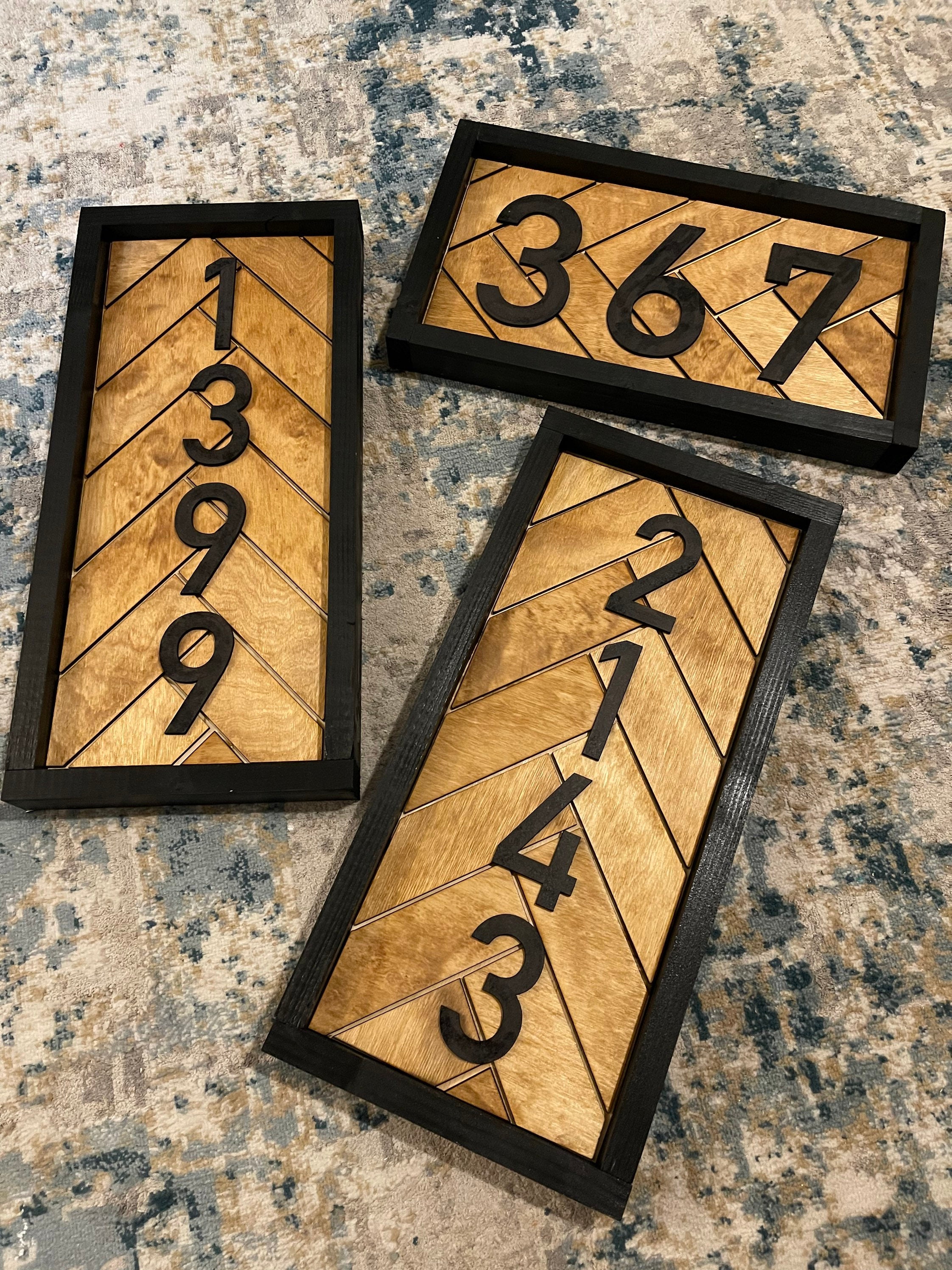 Custom Herringbone Address Sign House Number Wood Sign With Etsy
