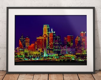 Dallas At Night Print