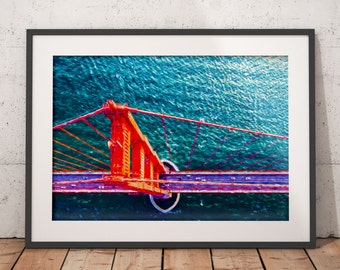 Golden Gate Bridge From Above Painting Print