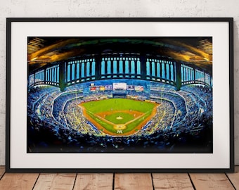 Yankee Stadium Print, New York Yankees Painting, Baseball Stadium, baseball art, Yankees print, New York baseball, NYC baseball print