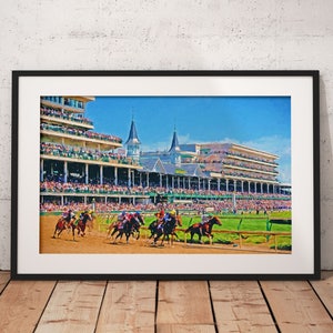 Churchill Downs Kentucky Derby Painting, Churchill Downs Print, Kentucky Derby Print, Triple Crown, Horse racing decor, horse painting