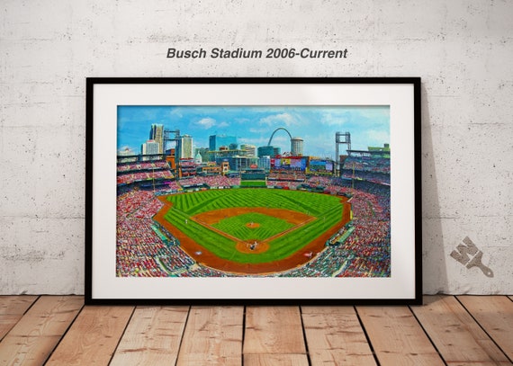 St. Louis Cardinals - Busch Stadium - Vintage Baseball Print