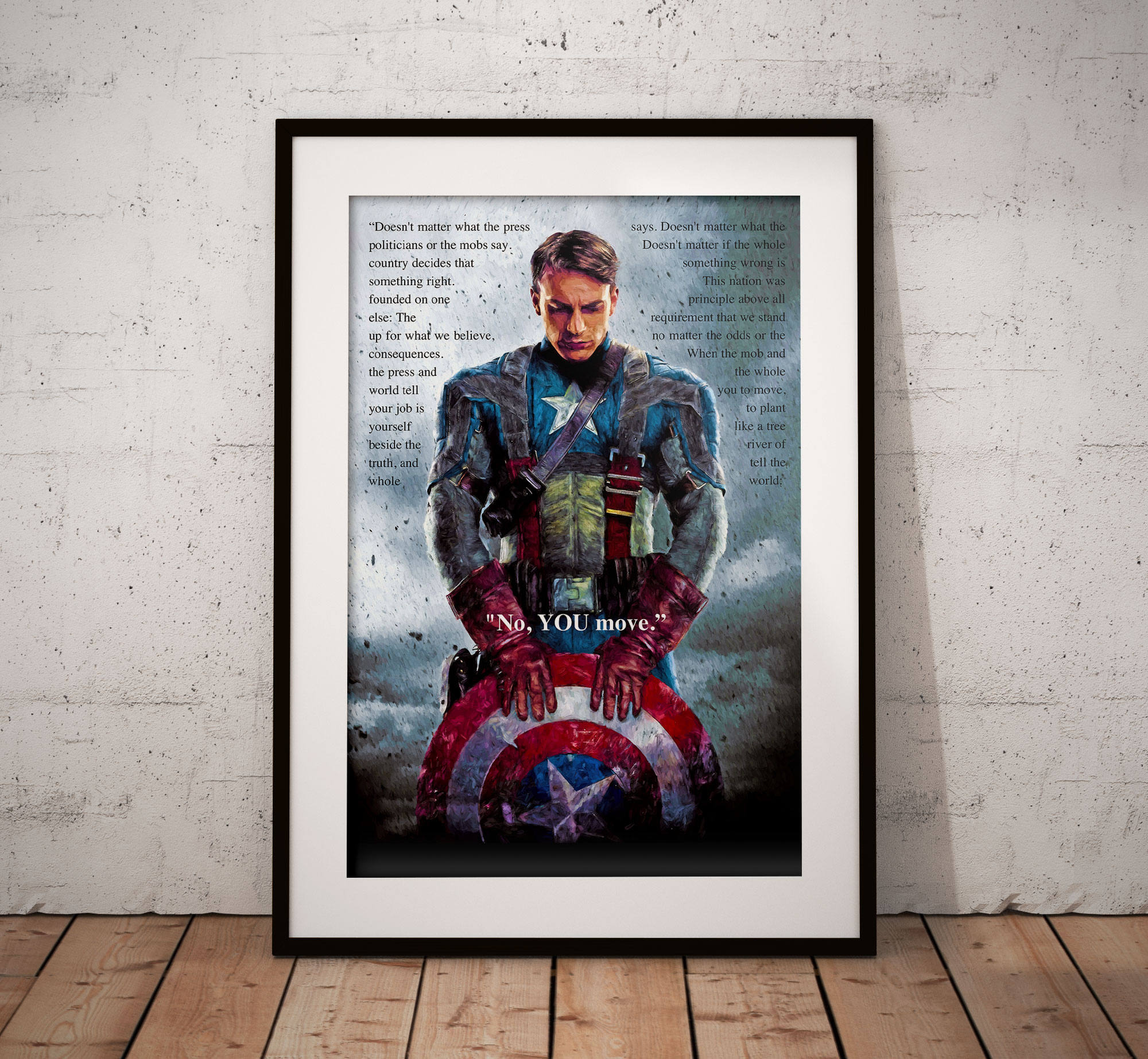 Captain America Painting Print, Captain America Print, Super Hero Wall ...