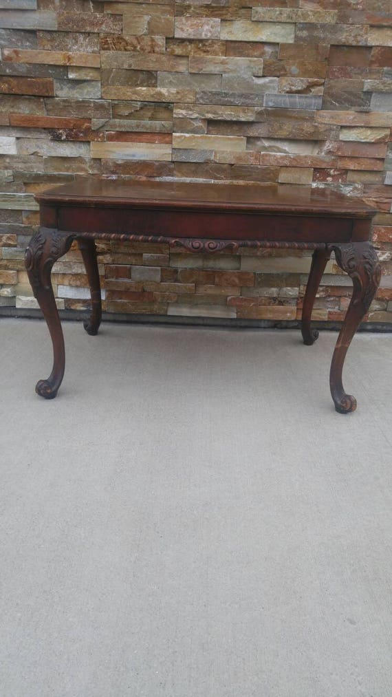 Antique Wood Victorian Foyer Table Etsy
