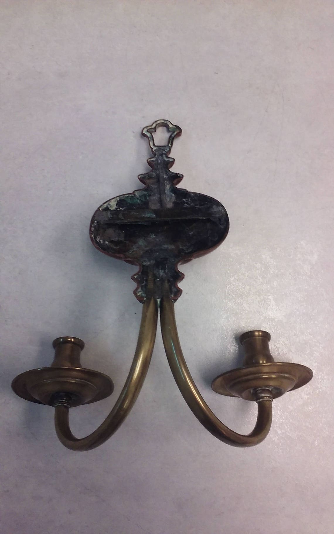Antique Copper & Brass Candle Wall Sconce Etsy