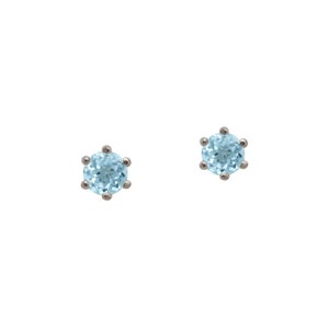 Natural Aquamarine Stud Earrings March Birthstone Mental Health Donation