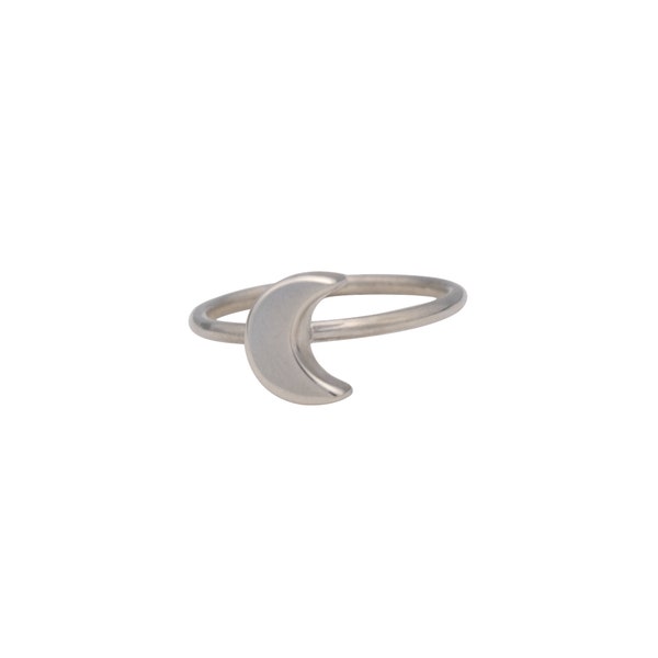 Sterling Silver Crescent Moon Ring Mental Health Donation