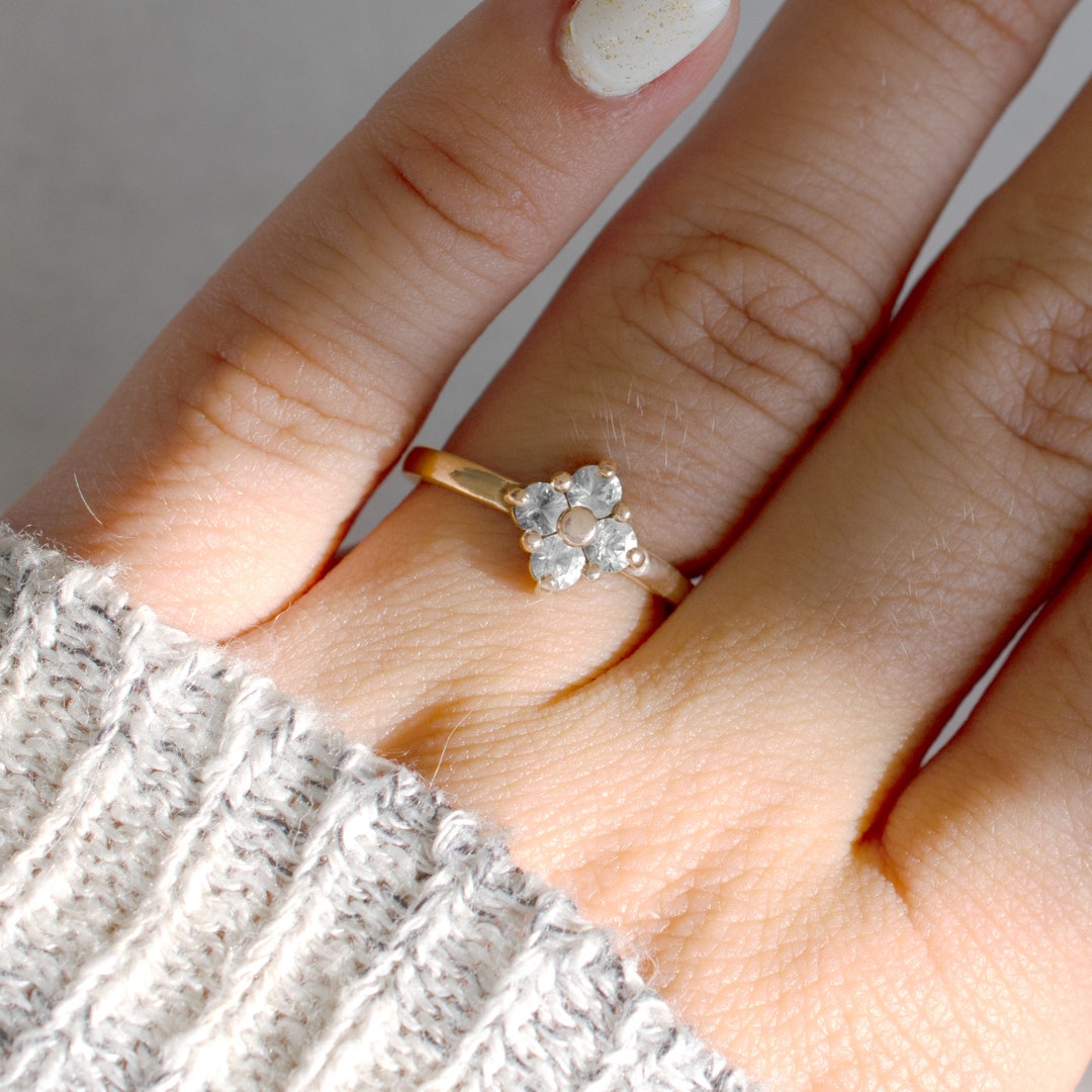 Lucky Clover Cluster Set Ring in Diamond and Solid 14k Gold Mental ...