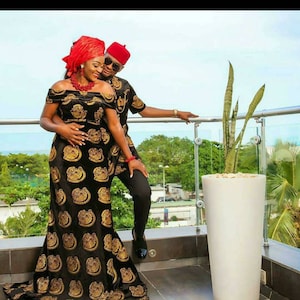 Customizable African Wedding Outfit, Traditional Matching Set (10 Yards)