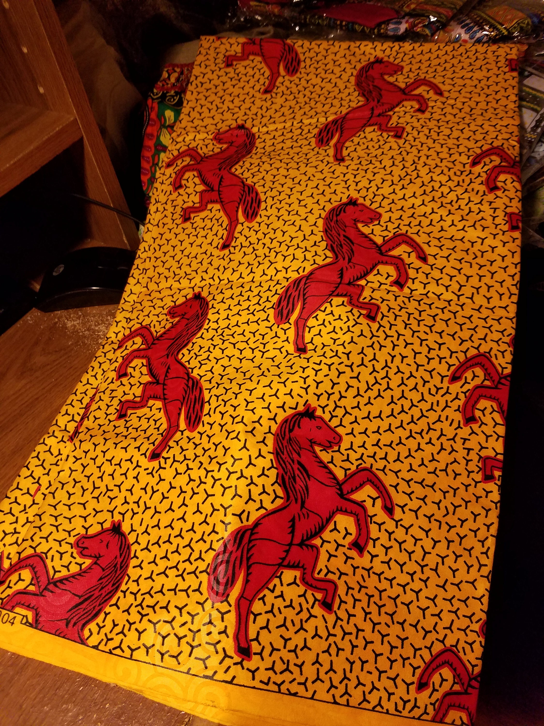 Daviva Yellow Horse Fabric Sold per Yard Yellow Horse Fabric yellow Ankara Fabric Etsy Ireland