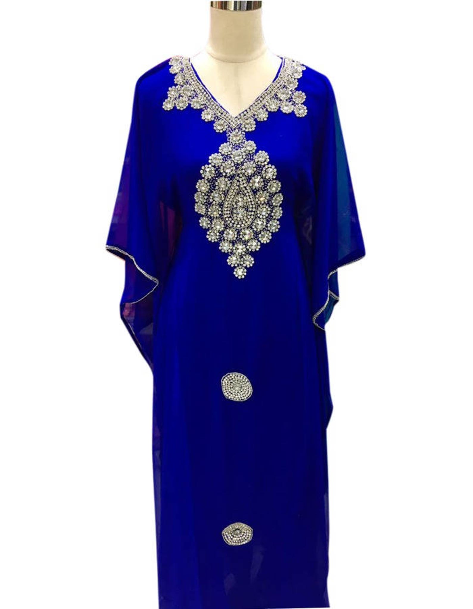 Royal Blue Kaftan Dress/ Free Size Kaftan/size 12 to 18 - Etsy