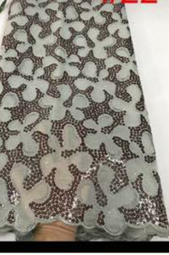 Purple Nigerian Lace Fabric, 5 yards