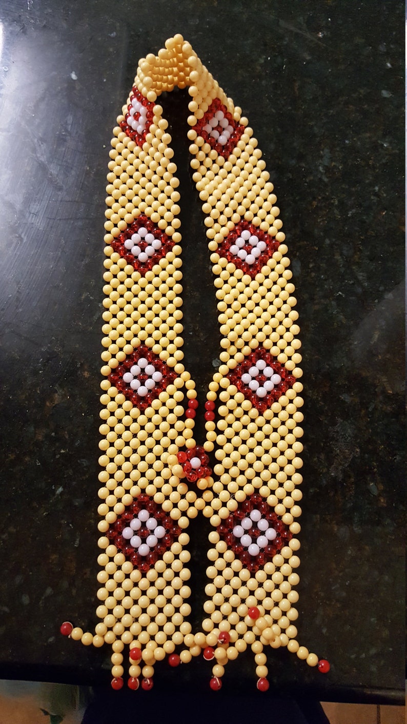 Cream mixed Chieftancy Large Neck beaded Necklace Igbo Chief