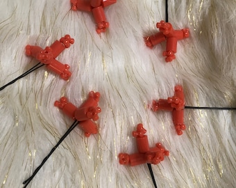 6 pcs Orange hair pins/Bridal hair pins/6 pcs bridal hair pins