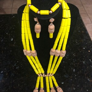 Lemon Nigerian wedding Jewerlry set