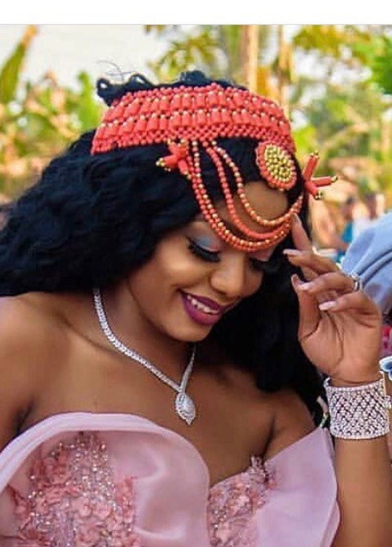 Igbo Bridal Beaded Hat/ Edo Bridal Hat 