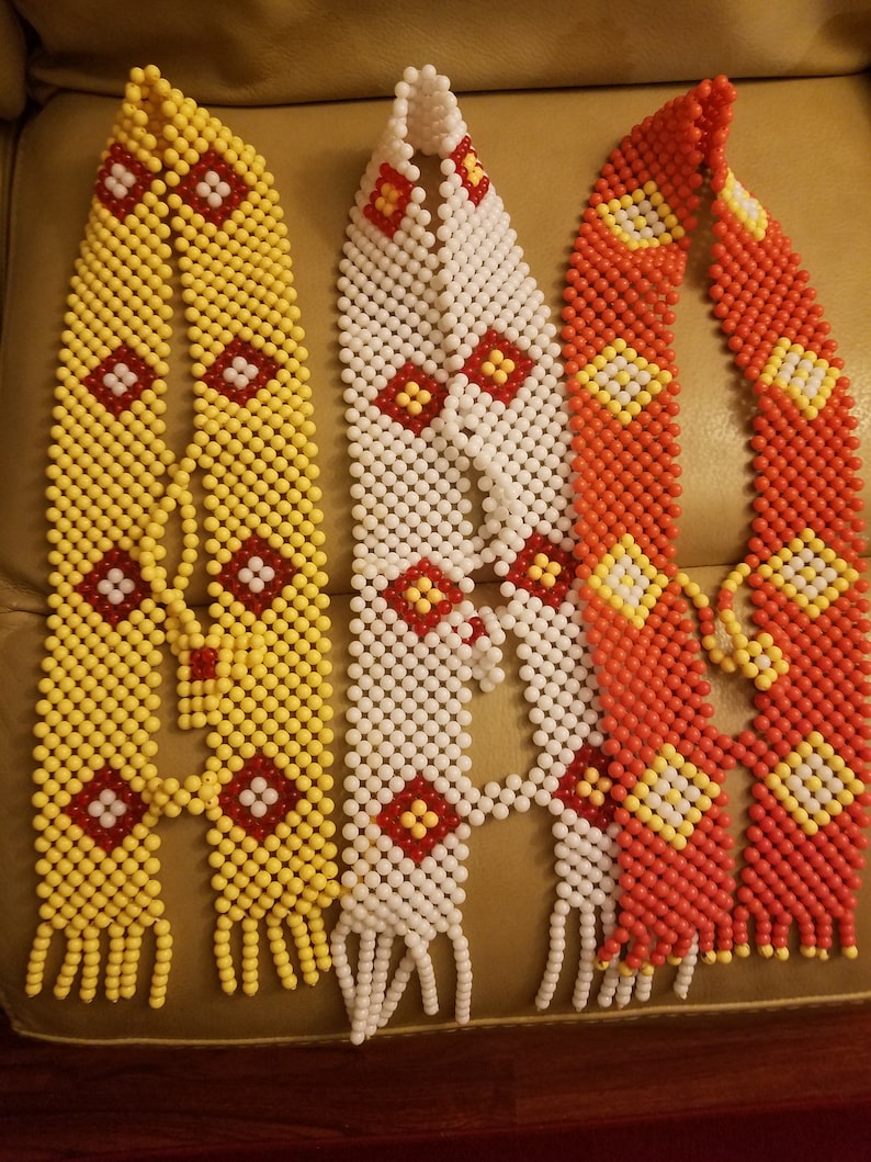 Cream mixed Chieftancy Large Neck beaded Necklace Igbo Chief