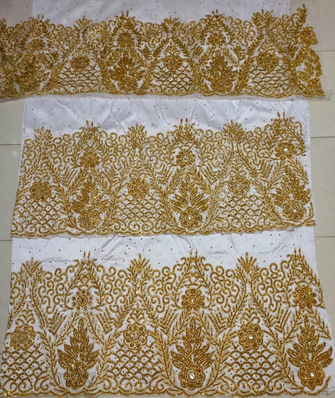 slim fit dress slacks Ivory white dress with gold feathers main image 1