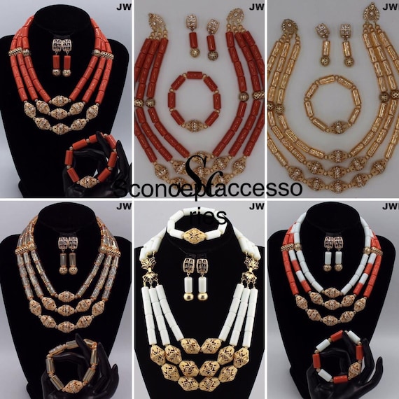 Order from Myss Boutique 2015 luxury african coral beads necklace set  nigerian wedding african beads jewelry set Fr… | Modèles de bijoux, Tenue  mariage chic, Bijoux