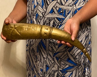 Neuer extra großer EFi Tusk/Ohr Häuptling/High Häuptling Accessoire/Ogbu EFi Häuptling Tusk/vergoldeter Tusk/Igbo High Häuptling Tusk