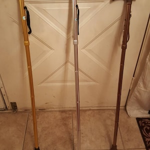 Walking Stick with adjustable lenght button/Walking Cane/ 3 Tone Cane/flexible black walking stick/cane