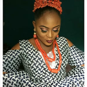 New bridal Coral beads head piece/African Bridal head piece/coral head piece/Nigerian Bridal head piece/ bead hat