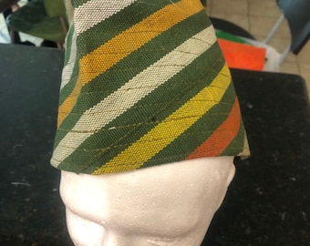 Aso Oke Fila Hat for Men, Traditional Yoruba Headwear