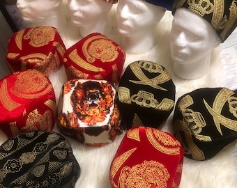 Isi agu cap Men/ men cap/ isi agu fabric/ cap/ men cap/ igbo men cap/ wedding isi agu cap/Flexible hat.