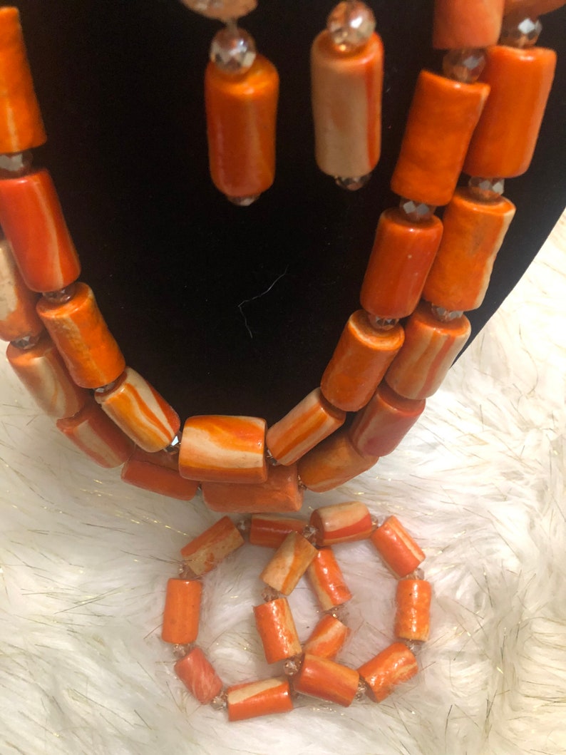 Nigerian 2 Step Coral Beads/ Edo Coral Beads/ Benin Coral Etsy