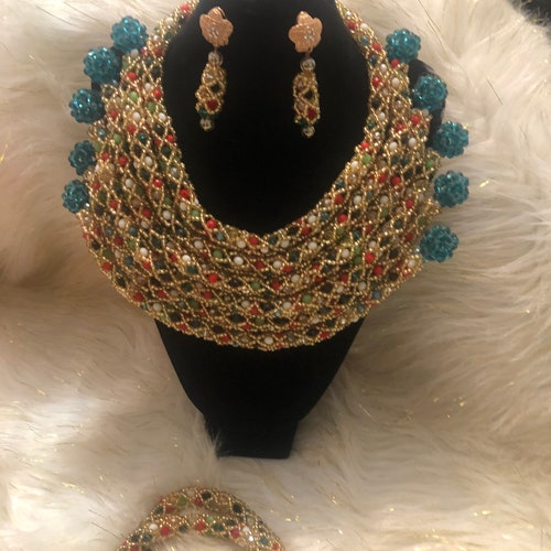 New luxury set/Bridal set/wedding set/silver set/ mixed set/jewelry set/3 piece shops set/