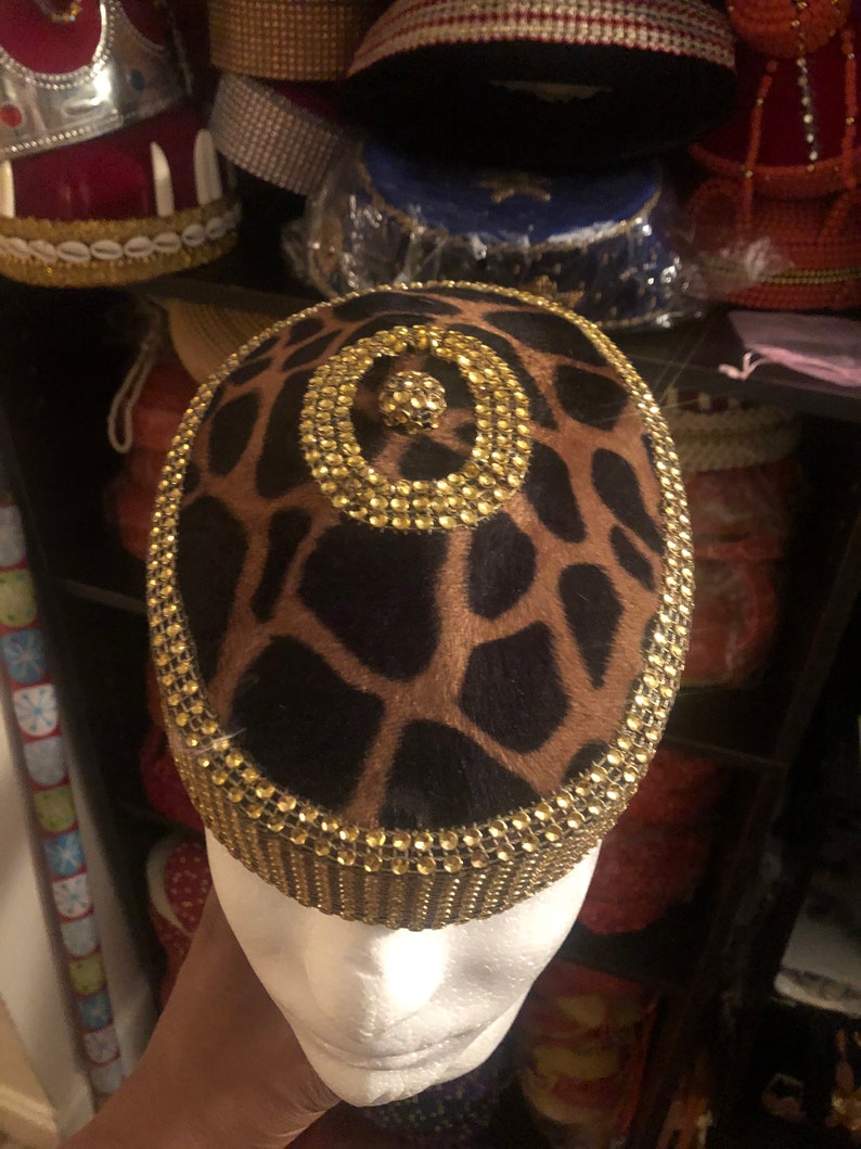 Classic Men hand made hatGroom\u2019s hatmen wedding hat AFRICAN men hat Igbo wedding hat Yoruba groom hat animal skin hat luxury men hat