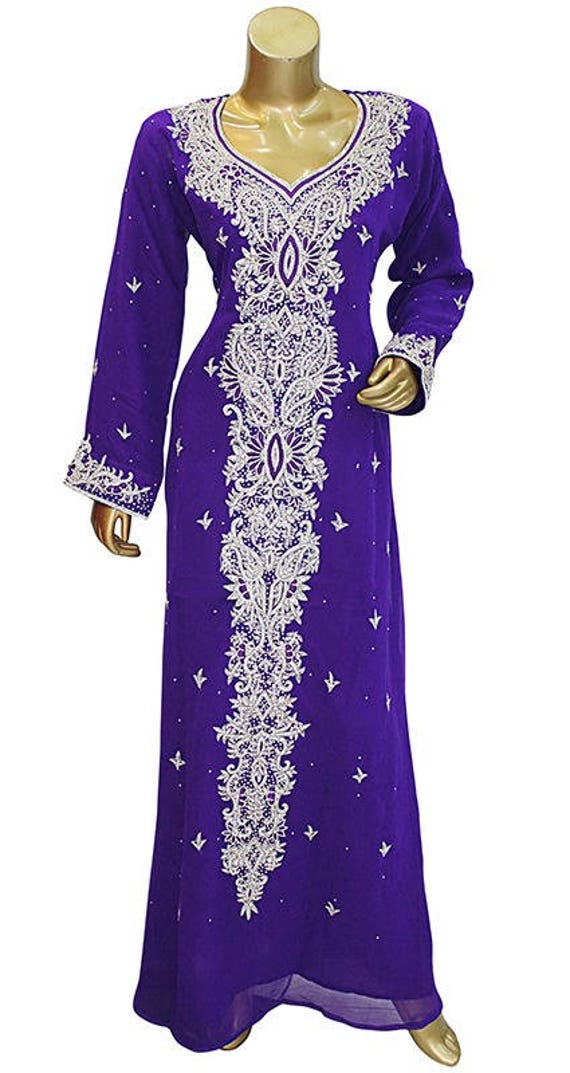 purple kaftan dress