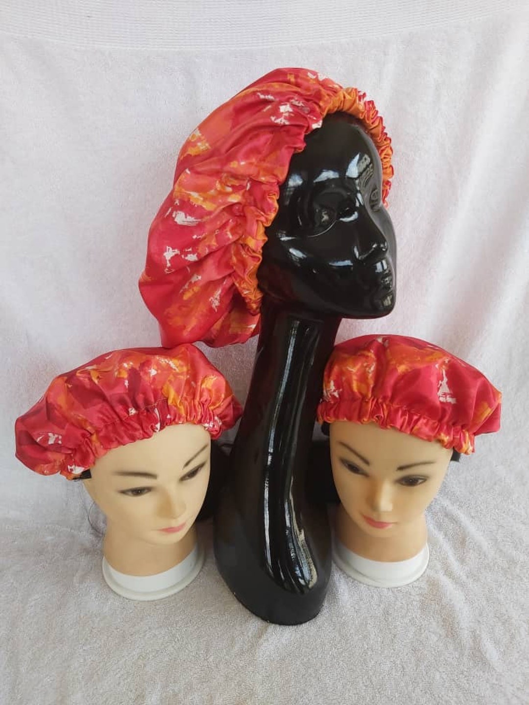 Handmade Silk Bonnet Set: Mum & Daughters, Dual Layer - Etsy display picture 2