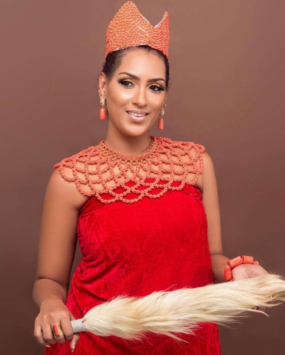 open lace back dress Multi-layers Garnet with Red Coral Statement Necklace JN007 – FARRA