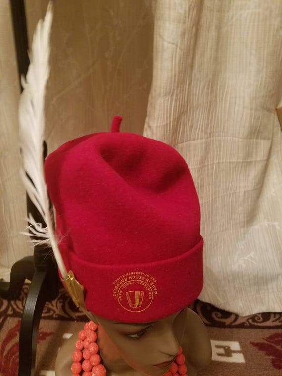 Quality Okpu NDI Nze/ High Chief Cap/ Double Chief Traditional Hat/ Titled Men Hat/Indigenous B. Cap