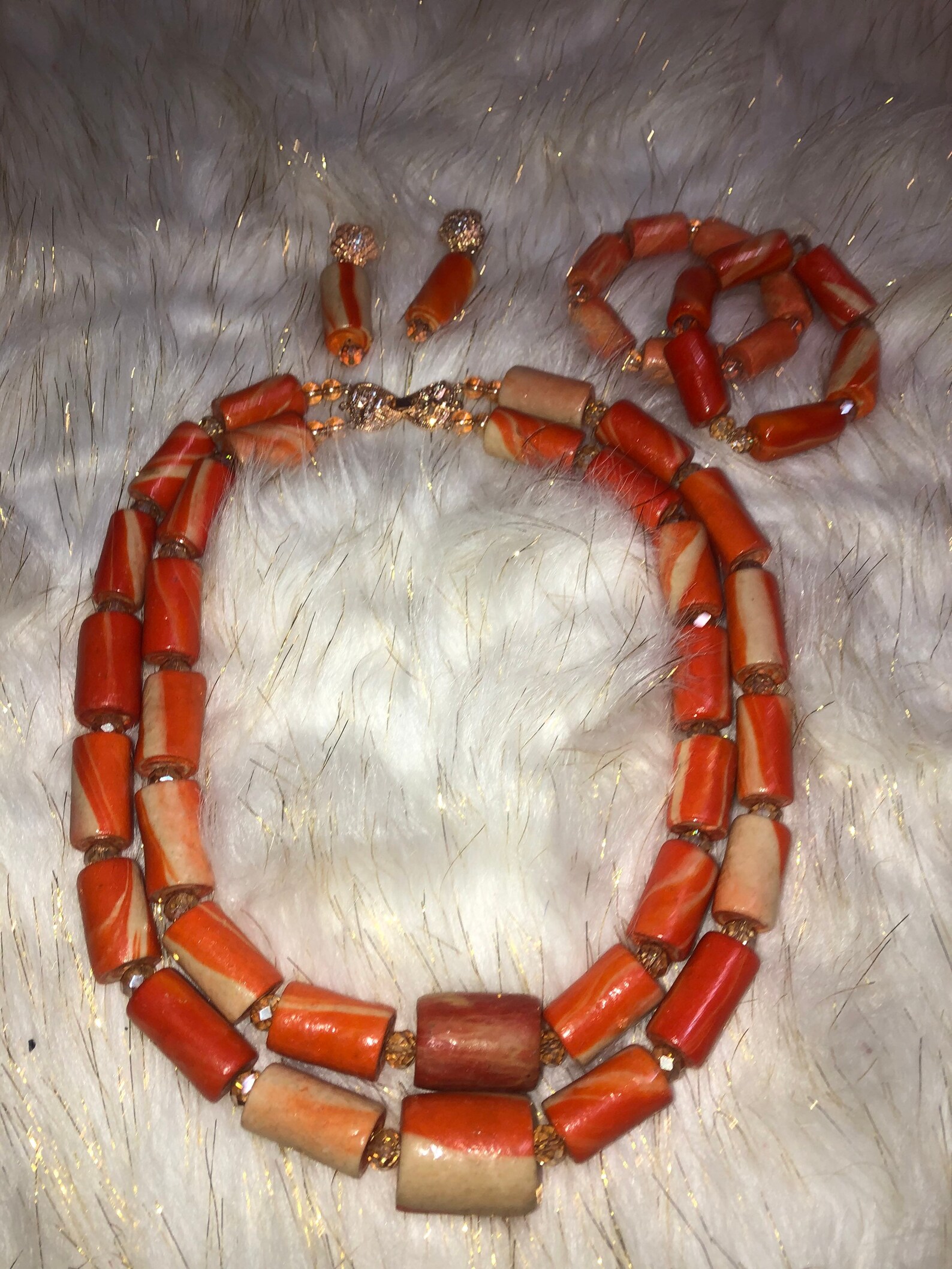 Nigerian 2 step Coral Beads/ Edo Coral Beads/ Benin Coral Etsy