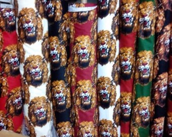 Tela Isi Agu de lujo con estampado de león, se vende cortada a medida.