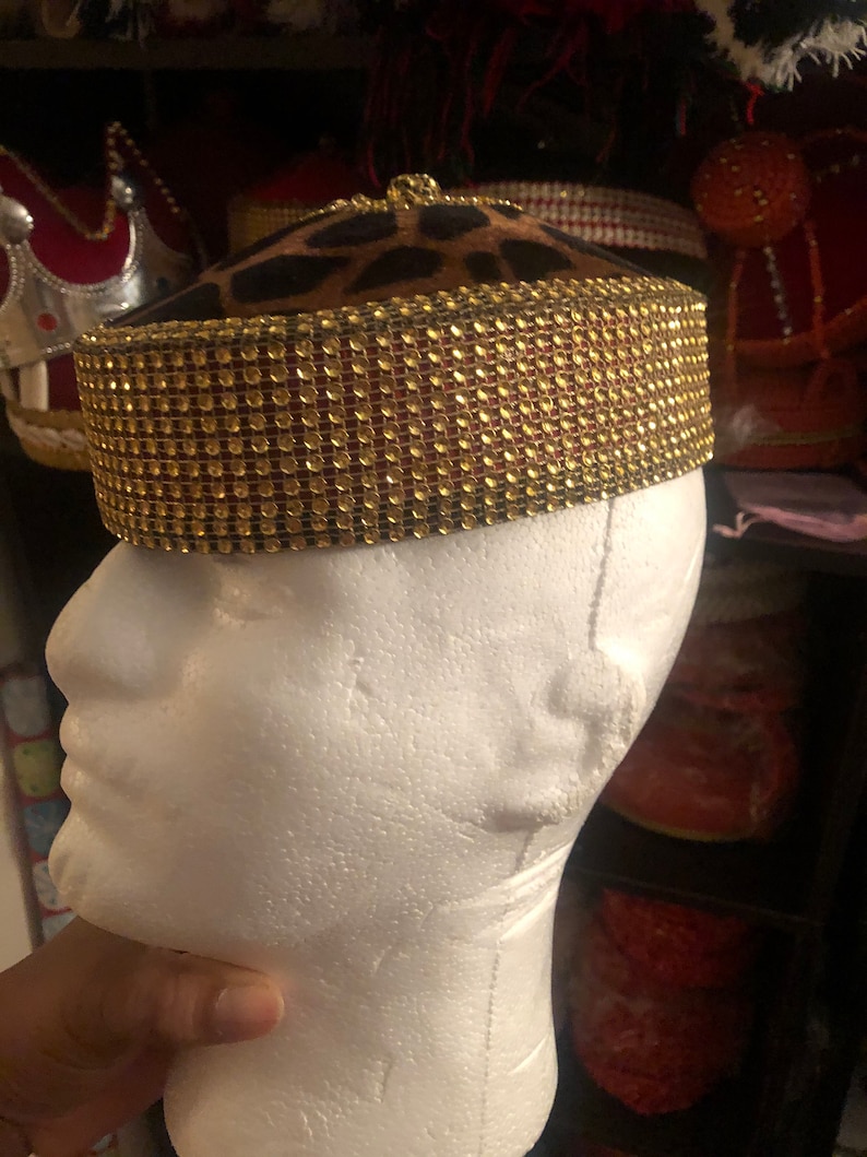 Classic Men hand made hatGroom\u2019s hatmen wedding hat AFRICAN men hat Igbo wedding hat Yoruba groom hat animal skin hat luxury men hat