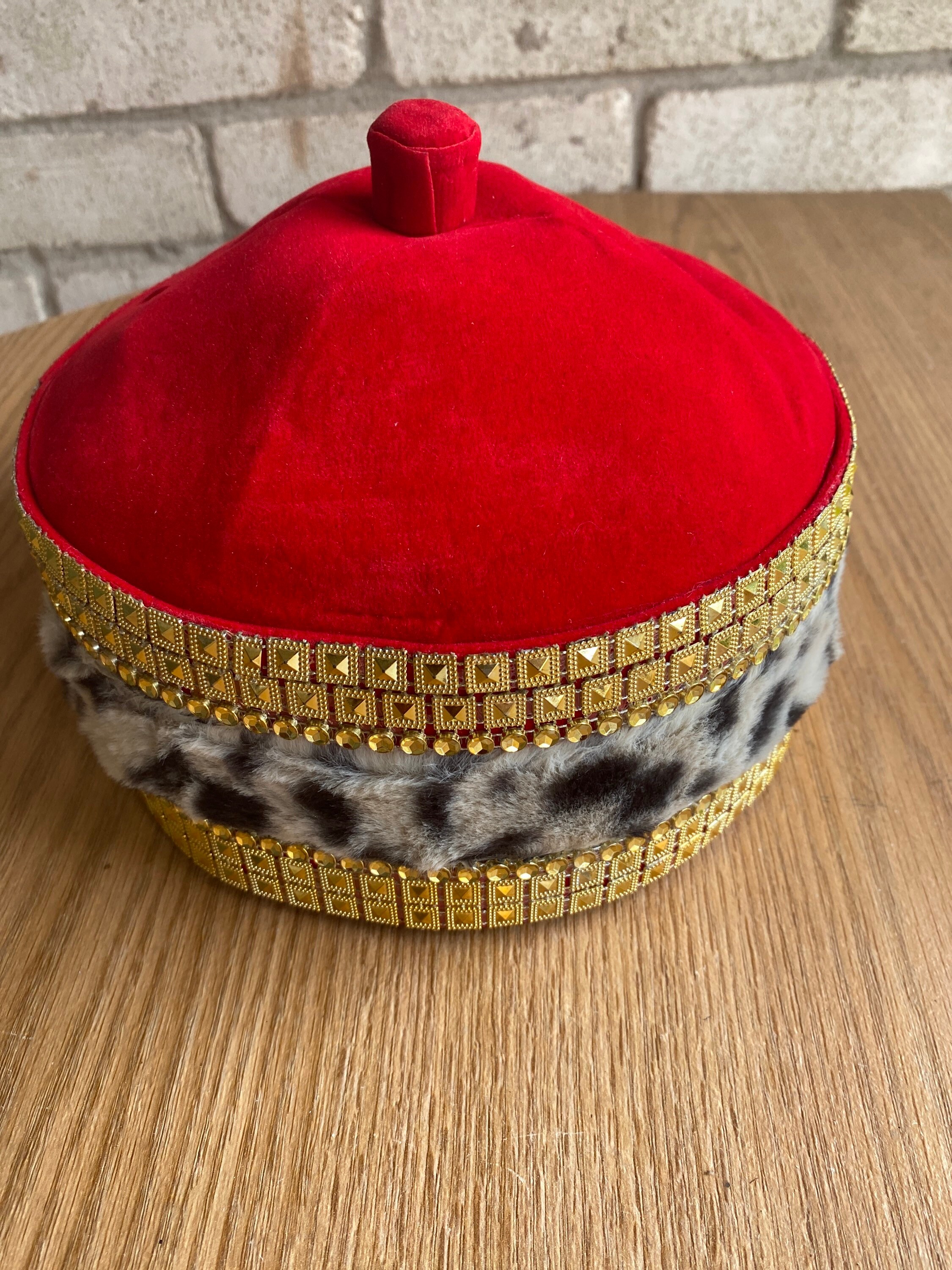 New 2 Tone Traditional Igbo Hat/Nze Hat/Chieftaincy hat/luxuryHat/Men Red Hat