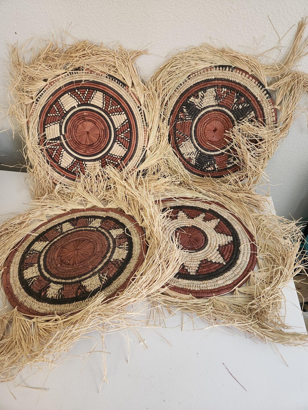 Handmade Raffia Table Mat, Boho Decor - Etsy