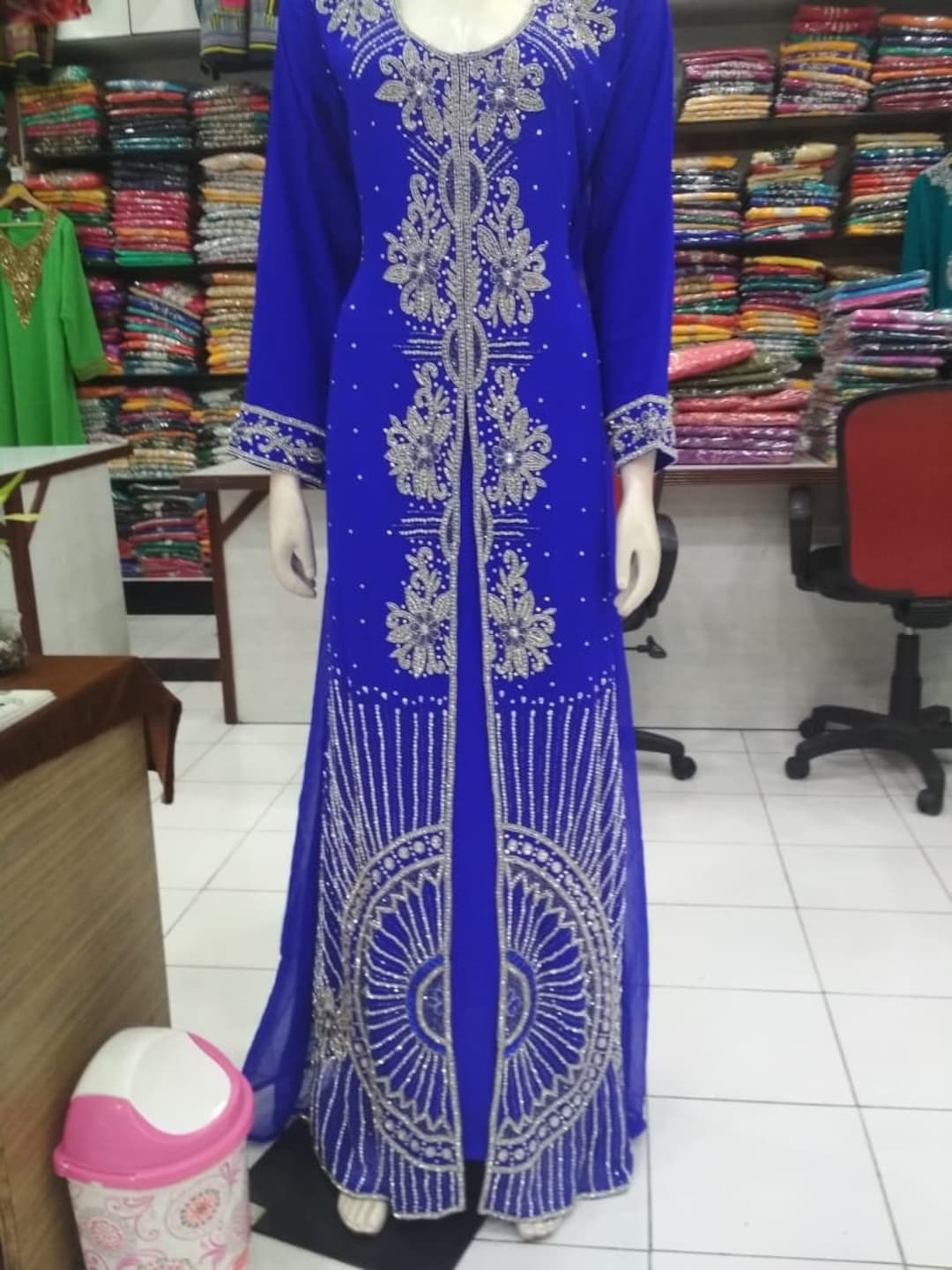 Bela & Nuni Royal Blue & Pink Kaftan