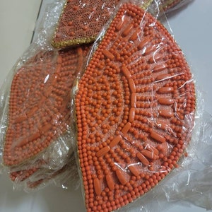 Coral Beaded Bridal Fan/ Bridal Fan/ wedding Fan/ African Wedding
