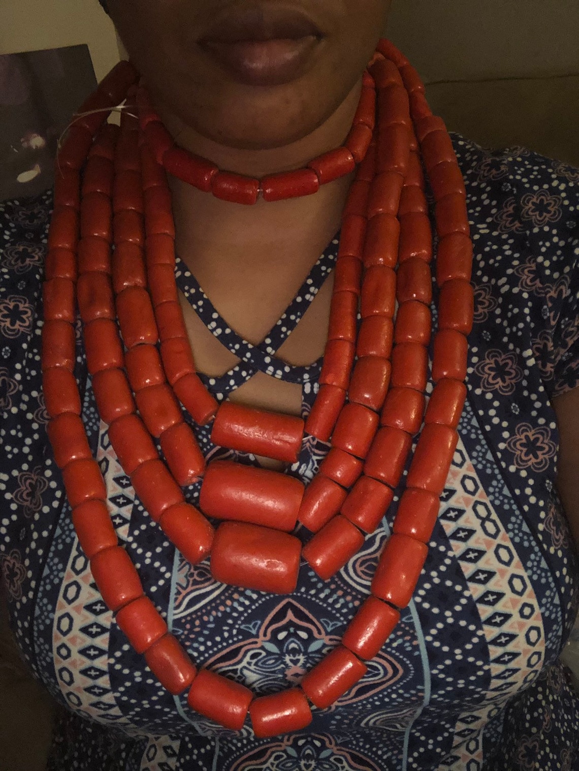 Edo Coral Large Beads set/ Nigerian Wedding Bridal Large Etsy