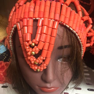 Beaded basket designed hat/Bridal Hat/wediing Hat/African traditinal hat