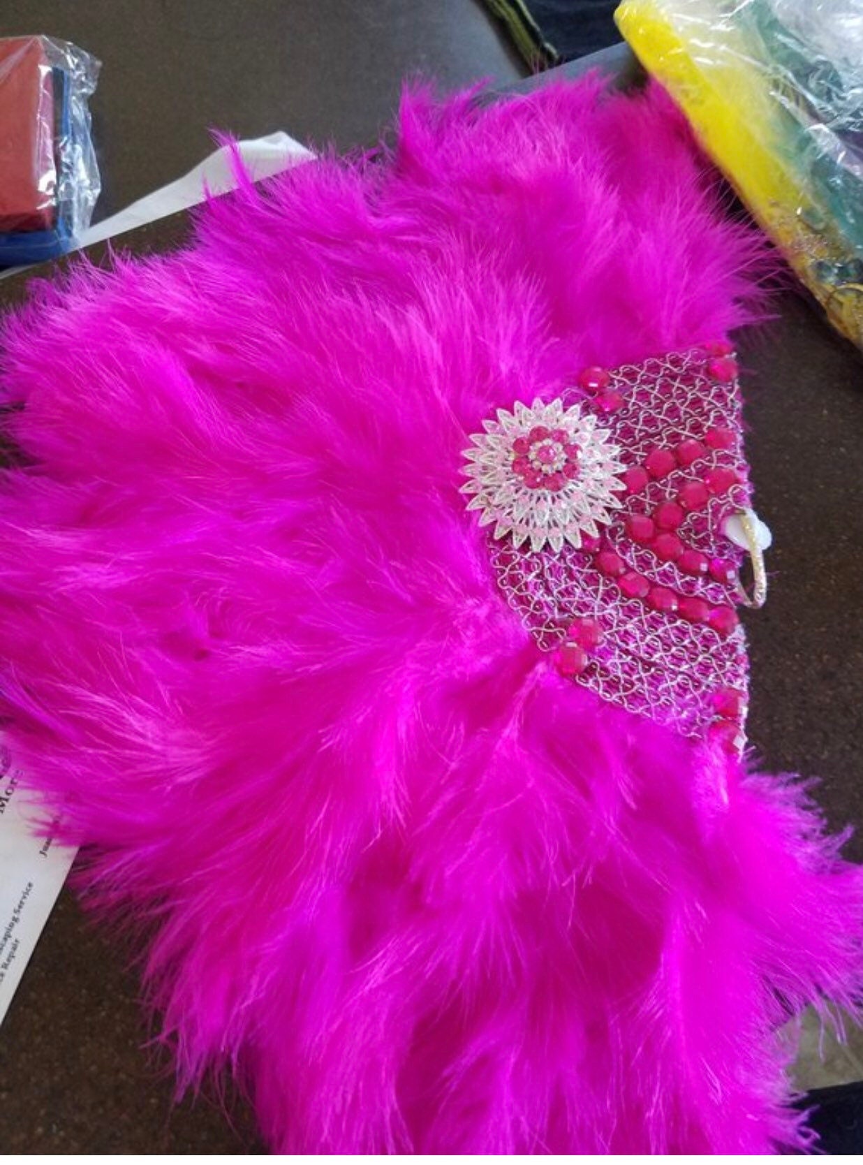 Sales price Luxury Bridal Hand Fan with Brooch attached. Etsy