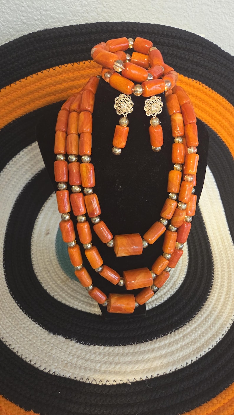 Nigerian 2&3 step Coral Beads/ Edo Coral Beads/ Benin Coral Beads/Nigerian Wedding Beads/African Beads/Immitation coral image 7