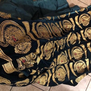 New Dark Green Isi Agu fabric/Igbo fabric/wedding unisex fabric/sold per yard/Isi Agu fabric